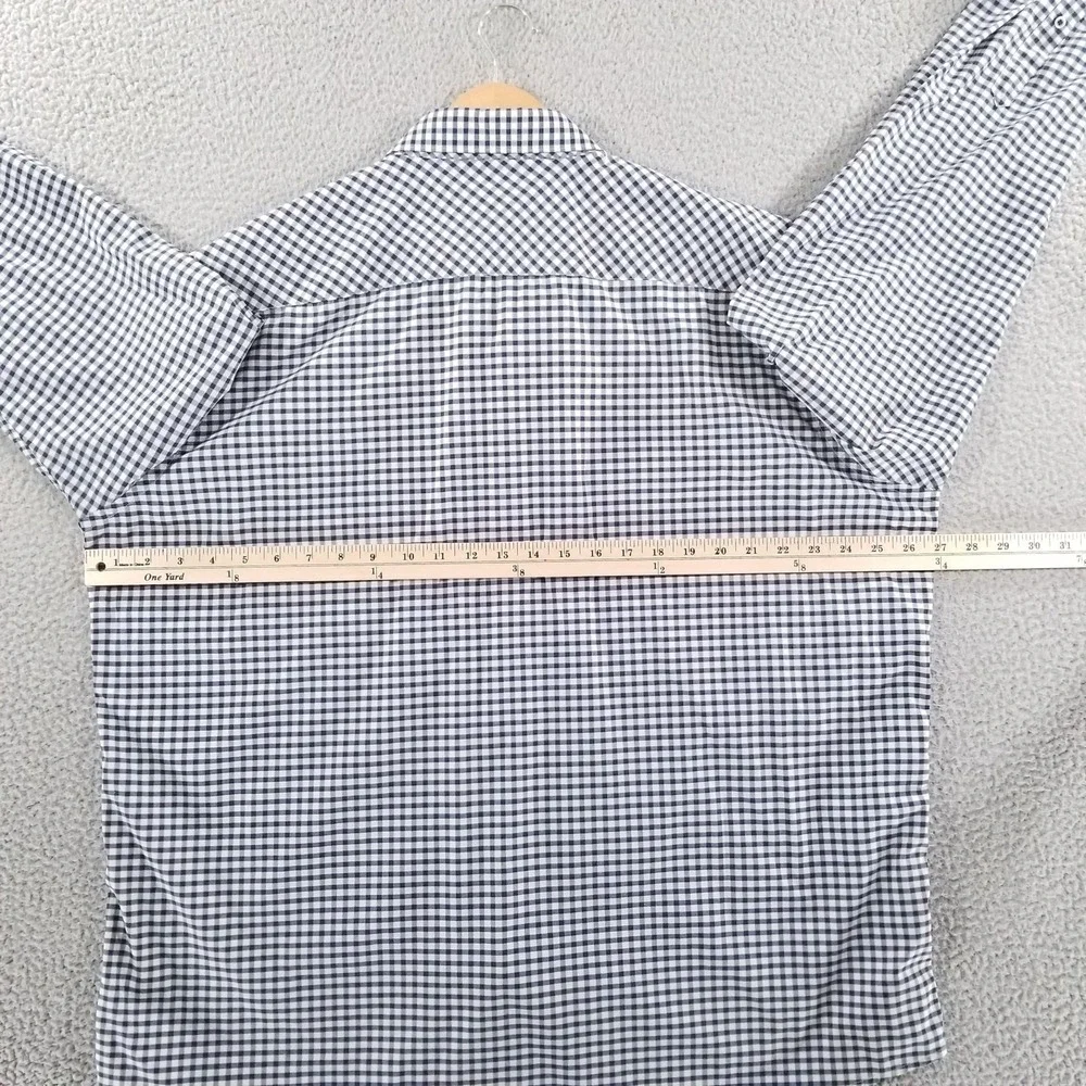 Johnston & Murphy Shirt Mens XXL Blue Check XC4 Performance Sport Tech Commuter